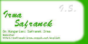 irma safranek business card